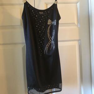 Black sparkly mini club dress